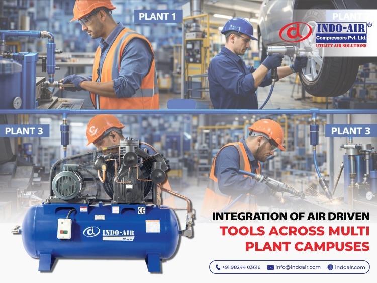 Integration of air driven tools across multi plant campuses